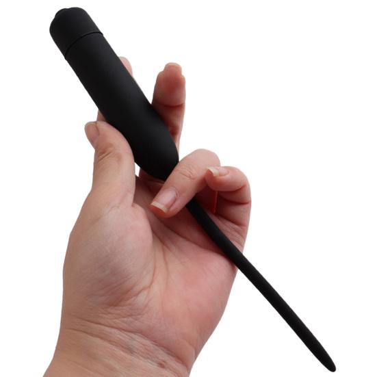 Urethral Tube Rod Lengthened Ergonomic Silicone Urethral Dilator Stimulation Stopper for Adult Men