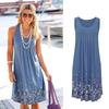Urban Chic Sleeveless Floral Print Loose Fit Midi Dress Polyester Blend