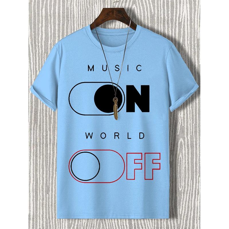 Men Women MUSIC WORLD Letter Printing T Shirt Graphic Harajuku 2025 Street Hip Hop Clothes Causal Female Y2K Tees Tops Clothing