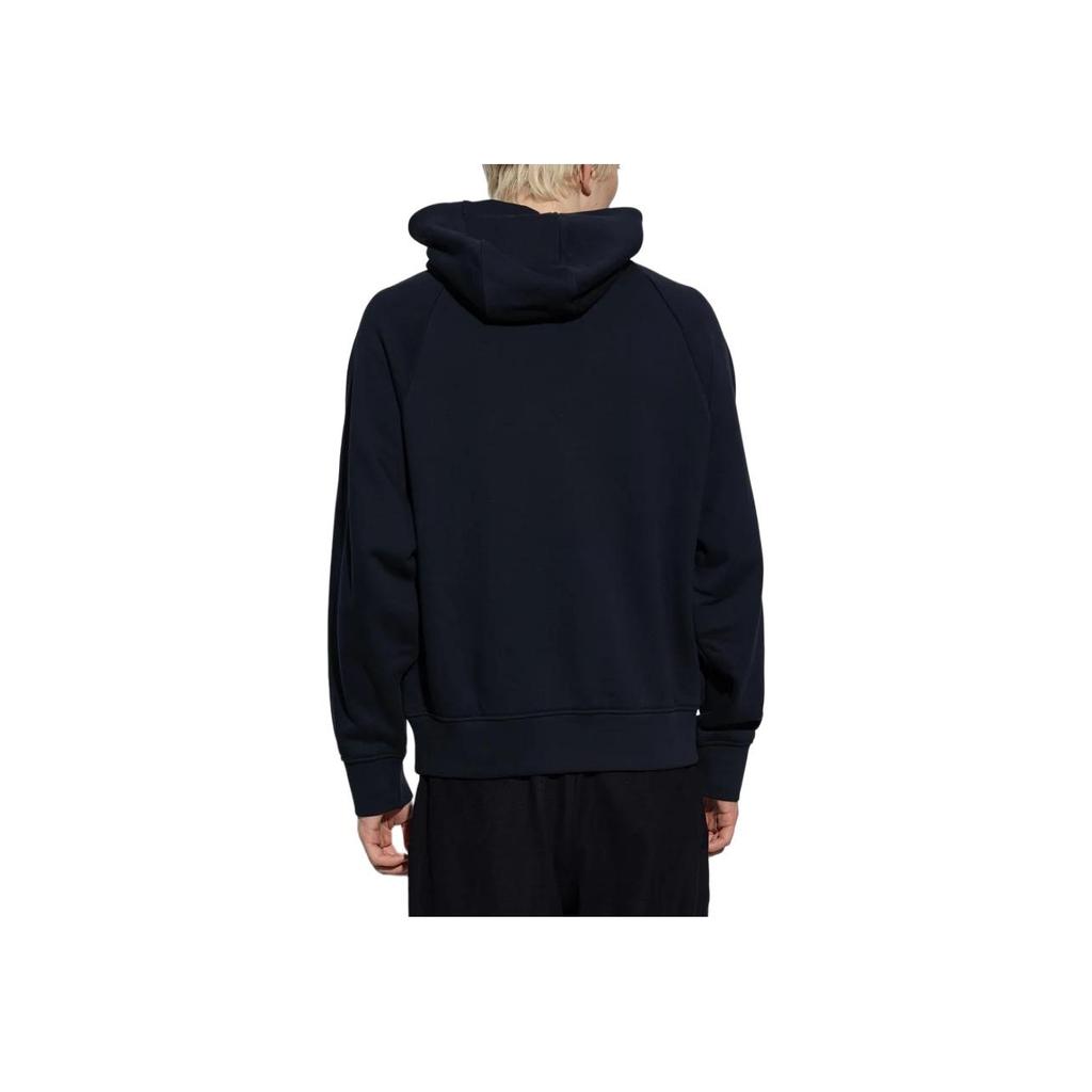 Emporio Armani FW23 Solid Color Logo Hooded Long Sleeve Sweatshirt Men Sweatshirt Navy-Blue 6R1ME4-1JWPZ-09S6