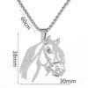 Exquisite Stainless Steel Horse Head Pendant Necklace Unisex Fashionable Personalized Animal Jewelry Gift