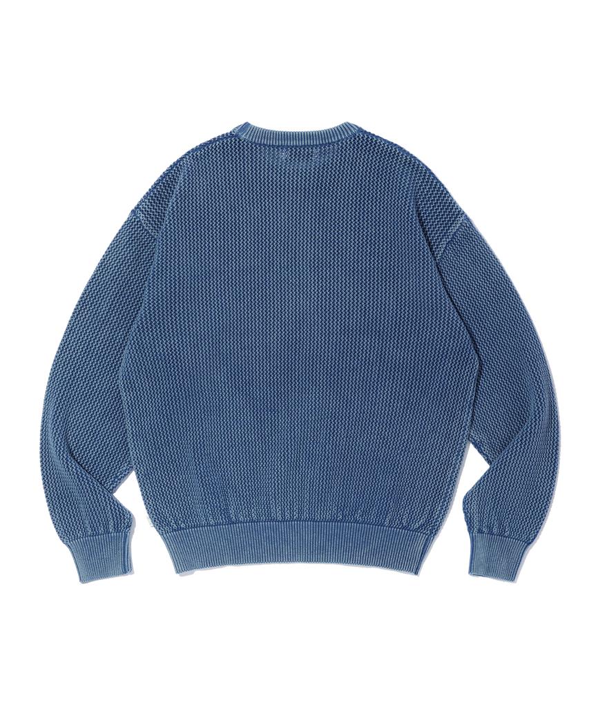 CRITIC Wormhole Logo Natural Dyeing Mesh Knit Blue