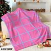 Bubblegum Blue Grid Winter Summer Flannel Blanket Throw Fleece Soft Fuzzy Plush Cozy Fleece Blankets for Sofa Ideal Gifts