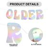 BEISHIDA Iridescent Glitter Older Wiser Hotter Banner - DIY - Birthday Banner Decoration for 40th 50th 60th 70th 80th Women Funny Cute Birthday