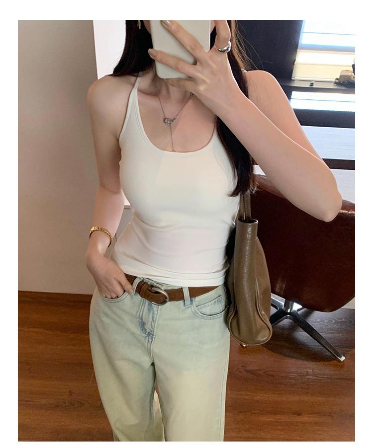 Sleeveless Top with Built-In Chest Pads & Straps, Women's 2026 Spring/Summer Hot Girl Style