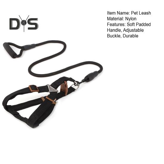 Hundegeschirr mit Leine, Hundetrainingsweste, Führstrick mit weich gepolstertem Griff, Haustier-Traktionszubehör für kleine und mittelgroße Hunde und Katzen