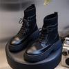 Boots women's new autumn and winter mid-tube leather women's shoes fashion elastic short boots Martin boots women's trend