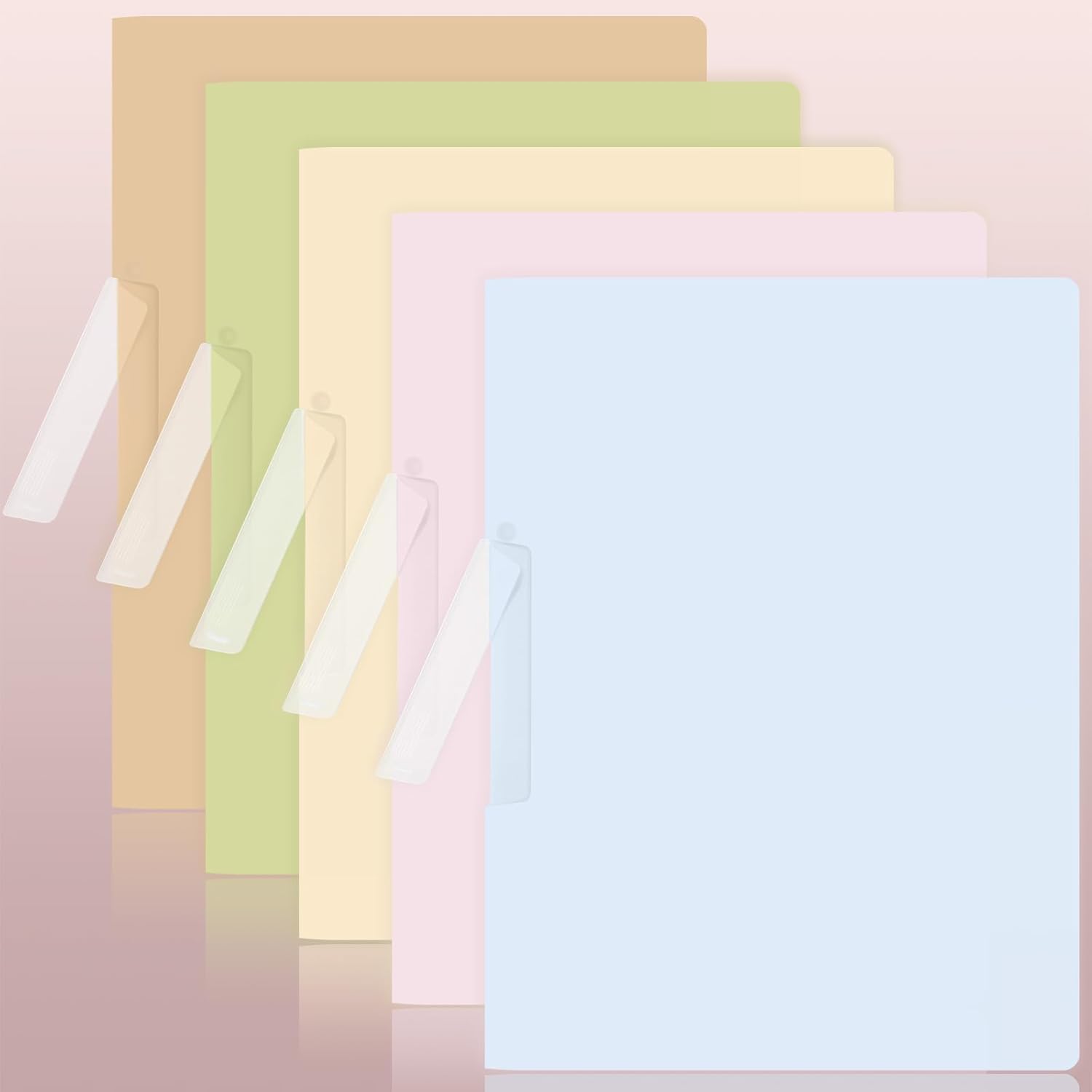 BAYTORY 5Pcs Report Covers with Swing Clip, Plastic Folders with Clip for A4 and Letter Size Paper, Report Folder Presentation Binder for School разноцветный