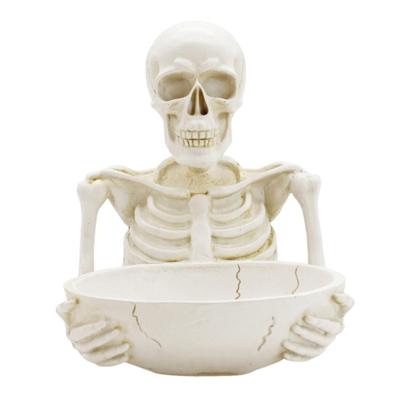 Skull Storage Bowl Tabletop Skeleton Sundries Holder Creepy for Desk