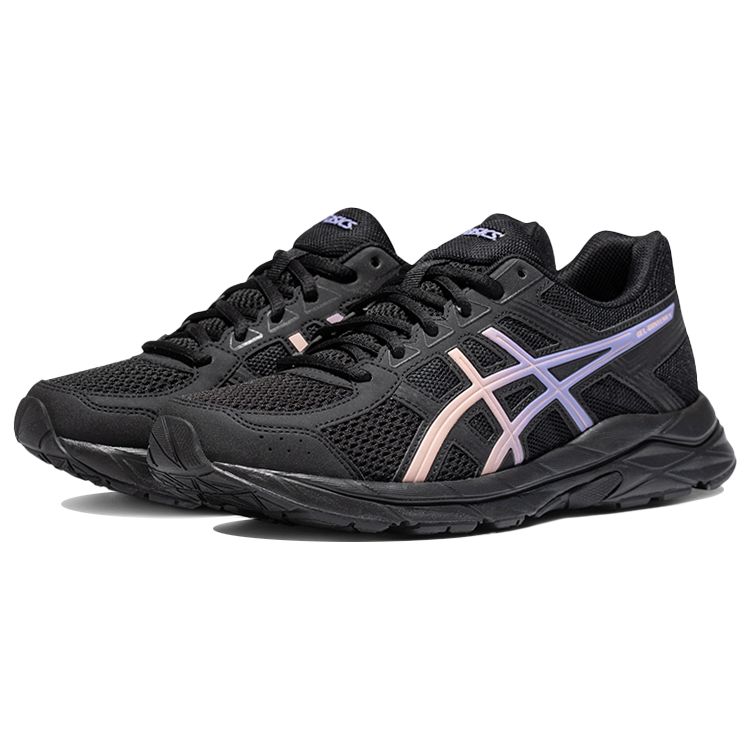 Asics Gel-Contend 4 Comfortable Fabric Low-Top Running Shoes Women sneaker Black Purple T8D9Q-012