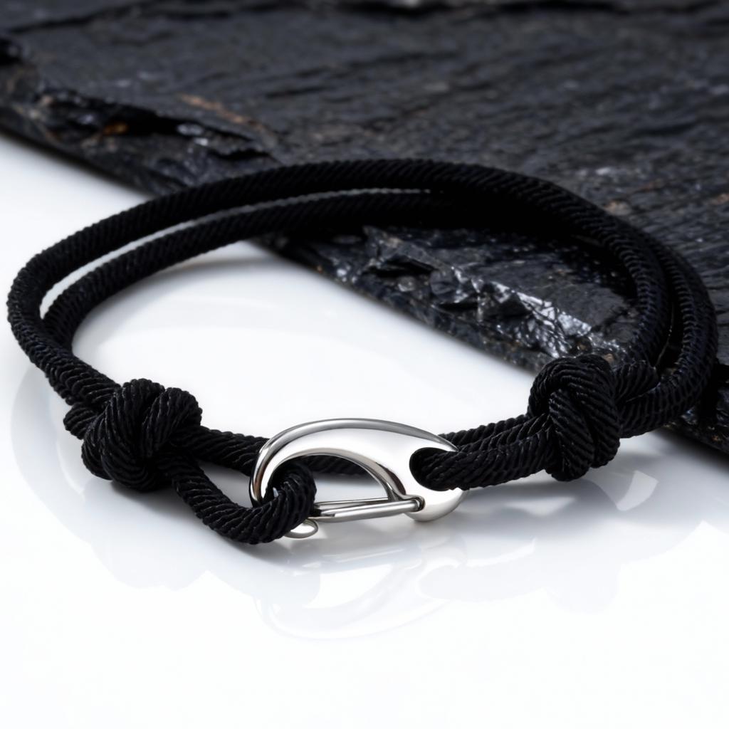 Einfaches doppellagiges Seilarmband für Männer, verstellbares geflochtenes Seil, nautisches Armband, handgefertigte Pulseras