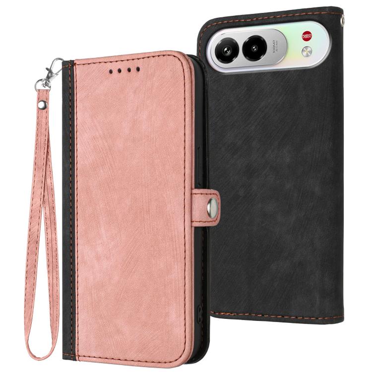 Side Buckle Double Fold Hand Strap Leather Phone Case