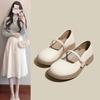 Soft-soled Mary Jane small leather shoes girl 2025 autumn new French evening wind single shoes pearl fairy gentle shoes