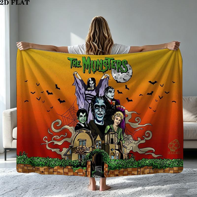 The Munsters Print Flannel Blanket High Quality Warm Comfortable Cover for All Seasons Perfect for Gifts Home Decor