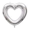 Metallic 40 Inch Heart Balloon Reusable DIY Hollowed Heart Foil Balloons Romantic Inflatable Heart Chain Balloons