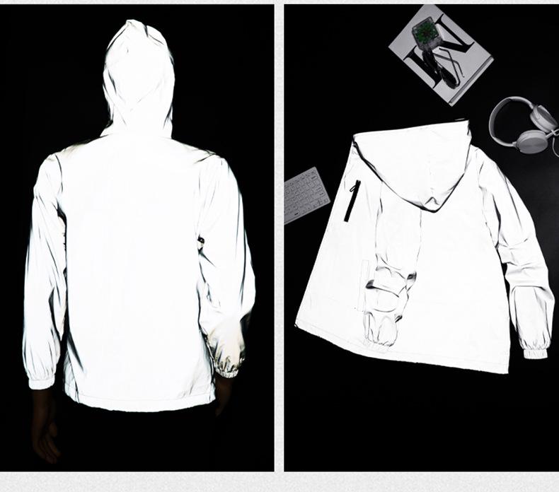 Men's Reflective Hooded Windbreaker: Cross-Border Outdoor Streetwear Casual Jacket with Custom Logo