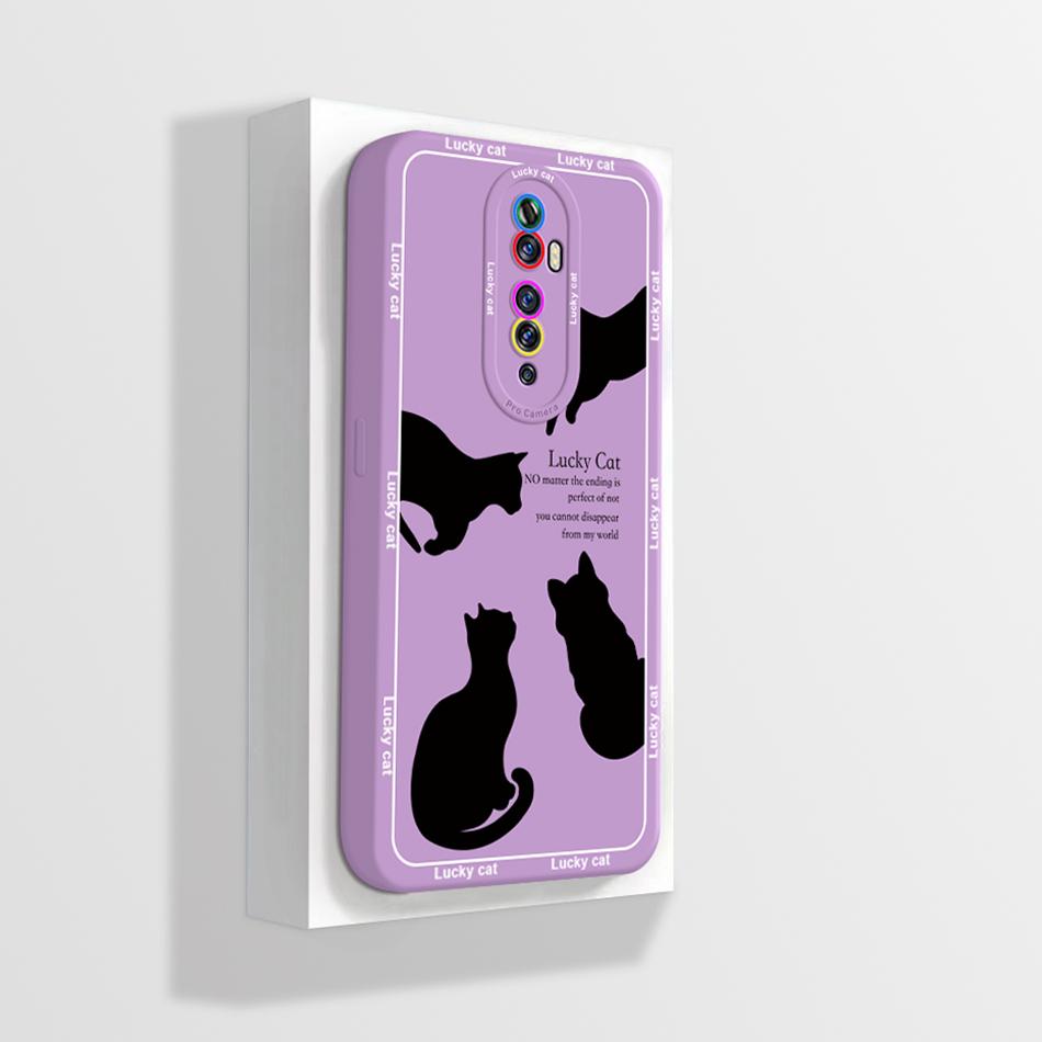 Quadratische Flüssigsilikonhülle für OPPO Reno 2 Reno2 2Z 2F Z F Linsenschutz Stoßfest Weiche Handyhüllen Rückseite Reno2F Reno2Z