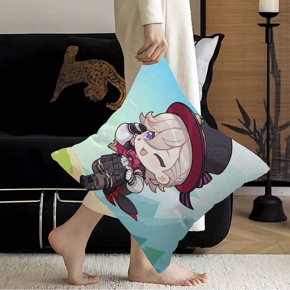 Genshin Impact Lyney Pillow Cushion Cover Pillowcase Living Room Sofa Home Decor Customized