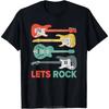 Lets Rock Elektrische Gitarre Musikliebhaber Band Gitarrist Retro Damen Herren T-Shirt Sommer Oversized T-Shirt Mode Lässiges T-Shirt Tee
