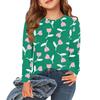 Children's Long Sleeve Tops Casual Print T Shirt Round Neck Pullover Blouse