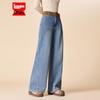 IEF 2025 Winter Velvet-Lined Retro Denim Wide-Leg Pants