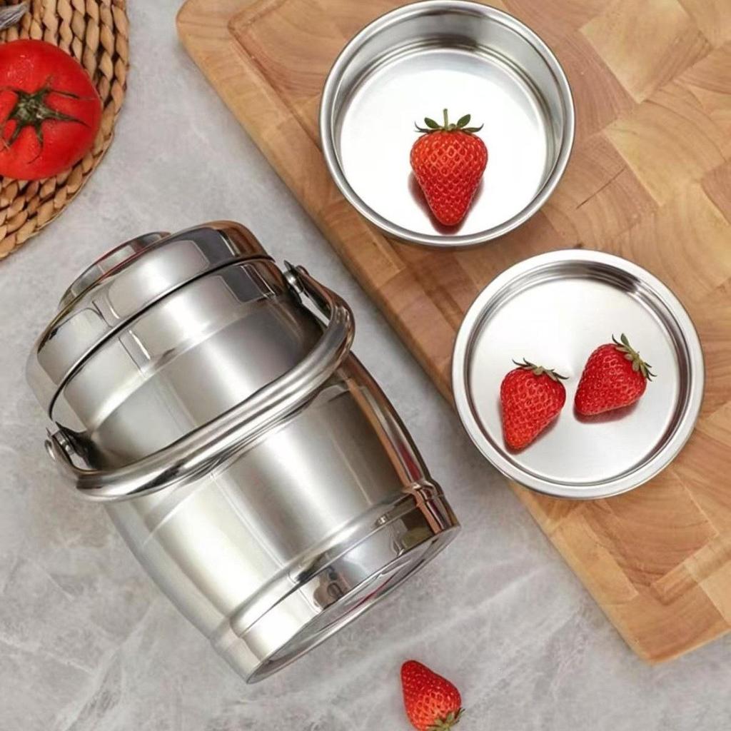 Large Capacity Stainless Steel Insulated Lunch Box - Deep, Anti-Overflow, Portable for Home & Office
