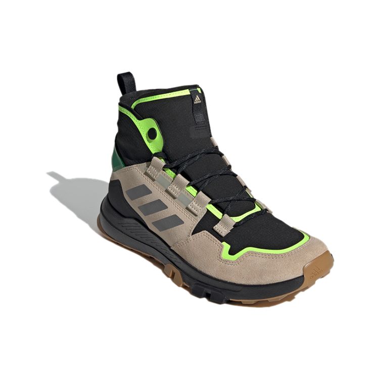 Adidas Terrex Hikster Mid Synthetic Leather Fabric Comfortable Versatile Durable High-Top Outdoor Functional Shoes Men Shoes Black Brown FW0383