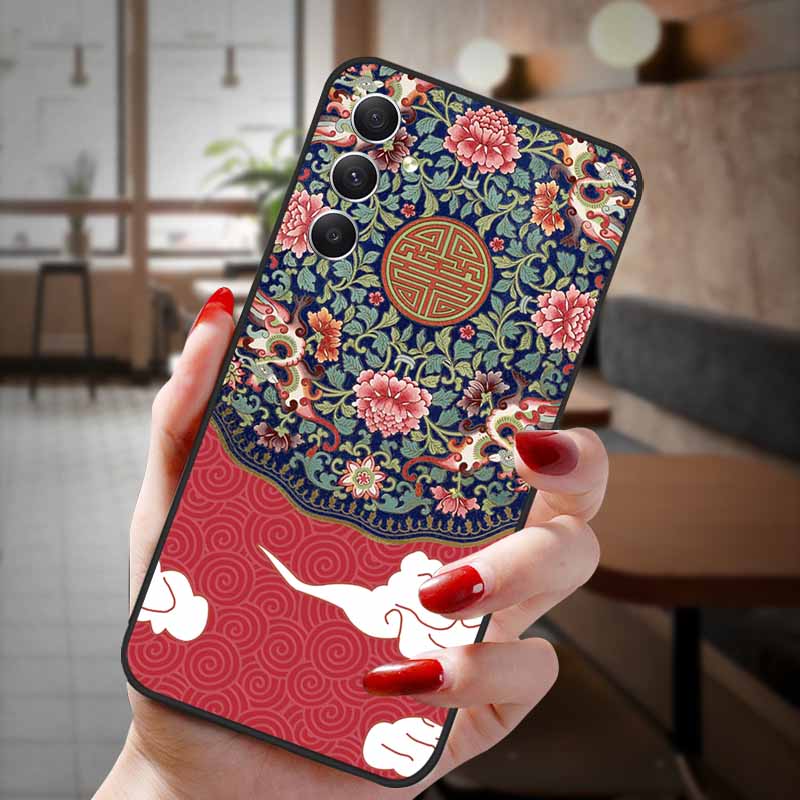 For Samsung Galaxy A55 5G Case 3D Emboss Floral Relief Silicon TPU Soft Phone Cover for Galaxy A15 A25 5G Bumper Funda A 55 A35