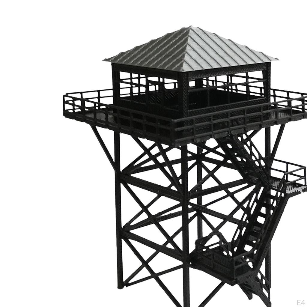 1/64 Lookout Diorama Sandtisch Layout Dekoration Simulation Kompakt Eisenbahnsicherheit Eisenbahn