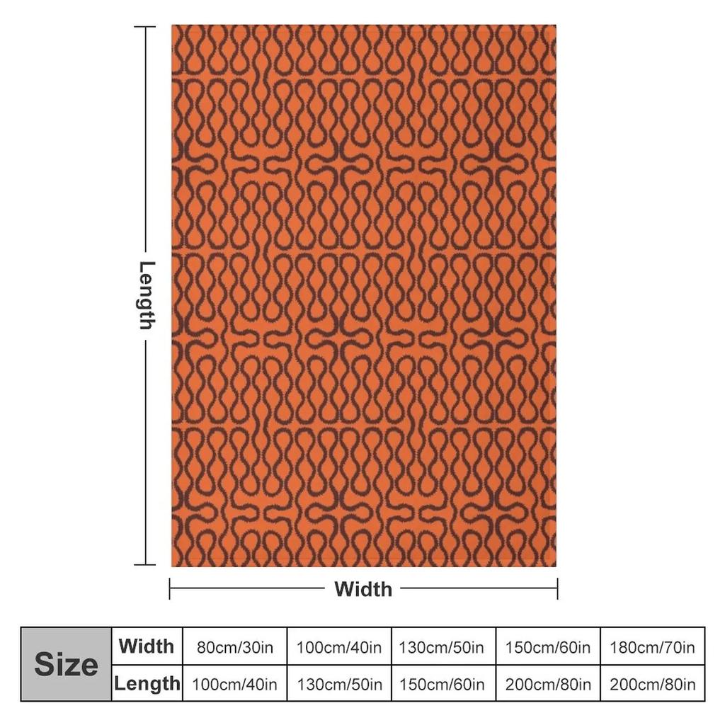 Orange Black Squiggle Pattern Throw Blanket Moving Blanket Thin Blankets