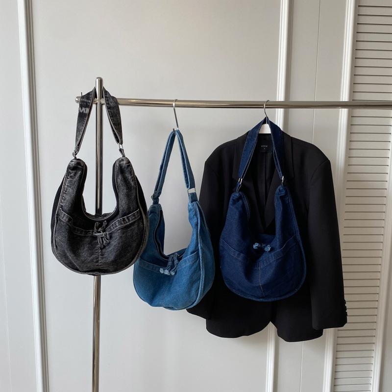 Denim Bag Women Tote Bag Student Class Large Capacity Shoulder Bag Crossbody Bag