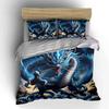 Blue Roaring Dragon In Action Print Bedding Set 1 Duvet Cover 2 Pillowcases For Adult And Children Luxury Gift Full Size