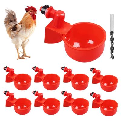 9Pack DIY Automatic Chicken Waterer Cups Gravity Filling Poultry Waterer with Hole Saw for Buckets Troughs