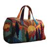 Vintage Quilted Duffel Bag Women Colorful Retro Travel Tote Floral Weekender Bag Overnight Bag for Gym Shopping