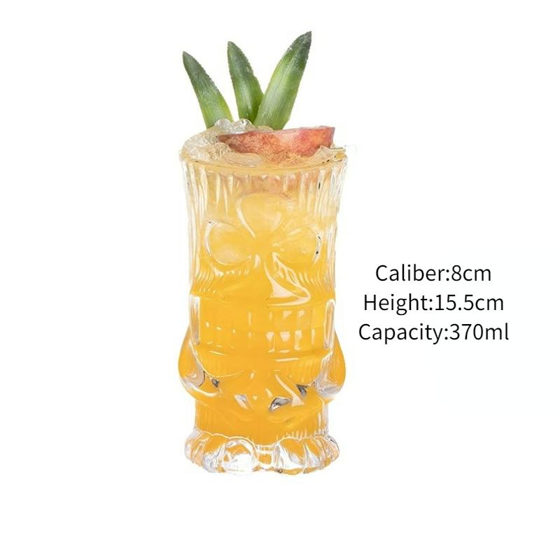 Tiki Glass Cups Tiki Mugs Cocktail Glasses Cup Creative Hawaiian Cocktail Cups Funny Cup Beer Beverage Glass Bar Accessories