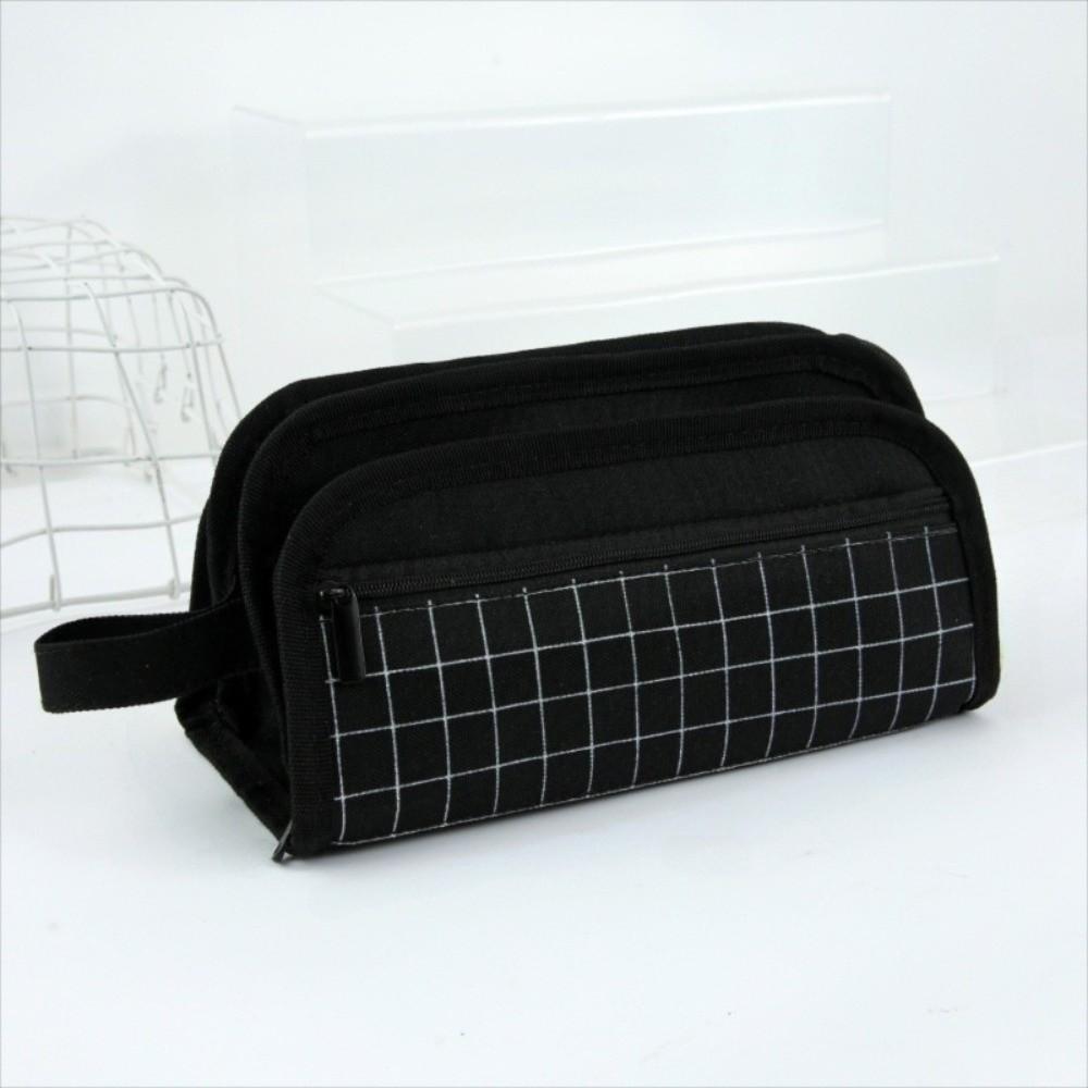 Large-capacity Grid Pencil Case Multi-layer Student Stationary Boxes Pen Storage Bag  School/Office