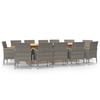 13 Piece Garden Dining Set with Cushions Grey