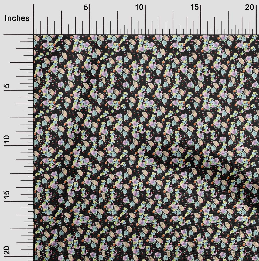 oneOone Cotton Flex Fabric Brush Stroke & Fruits Print Fabric By Yard 40 Inch