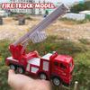 Inertia Fire Truck Models Kids Toy Car Pull Back Sliding Ladder Firetruck Vehicle For Toddler Collection Car Set Kids Boys Gift