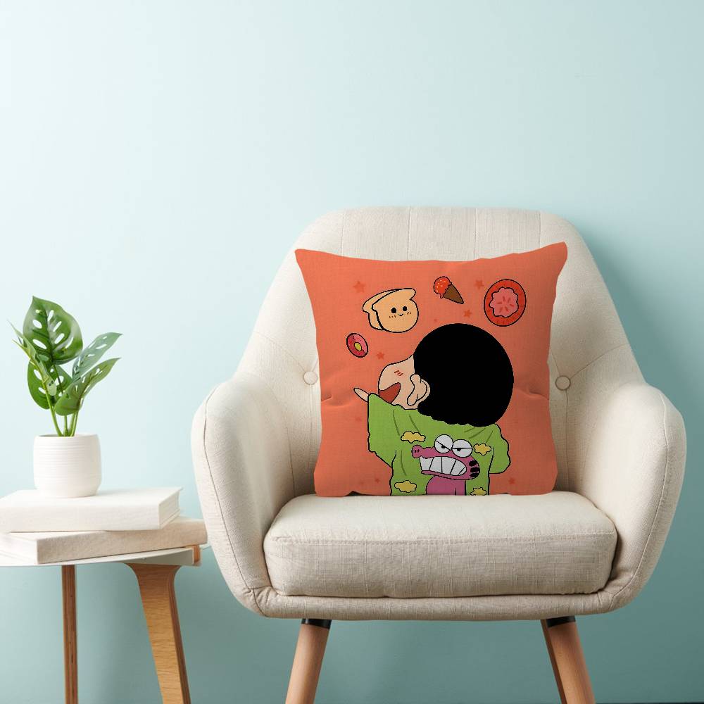 C-Crayon Anime S-ShinChans Maple Design Cushion Cover Happy Autumn Harvest Decor Holiday Decorati Pillow Cover