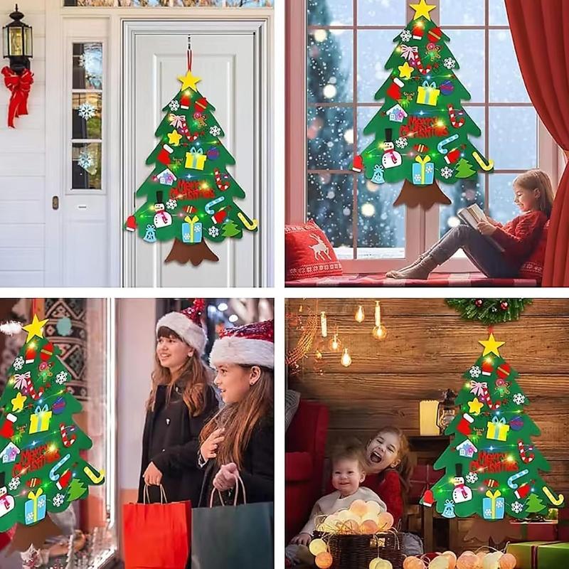 Childrens Educational Felt Christmas Tree  for Kids and Toddlers Wall Decoration For Home Classroom Party