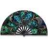 Elegant Flowers Handheld Fan Peacock Tail Pattern Silk Folding Fan Dance Fan  Outdoor Travel