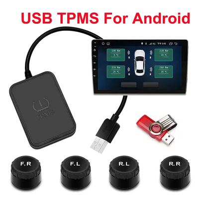 Android TPMS Senzor náhradního kola Externí senzor Systém monitorování tlaku v pneumatikách USB TPMS pro Auto Navigaci Rádio DVD Přehrávač Detekce