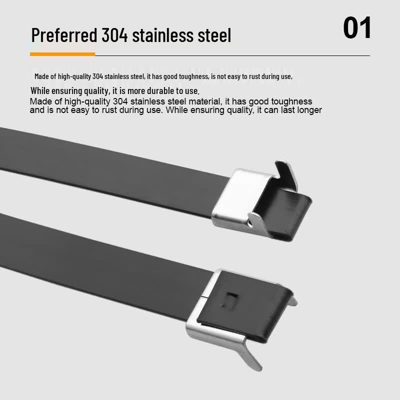 JNL N58142 Plastic-Coated 304 Stainless Steel Cable Ties