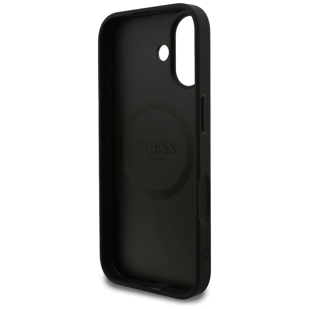 Guess Grained Ring MagSafe case for iPhone 17 black