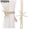 2pcs Natural Starfish Curtain Tiebacks Handmade Woven Rope Curtain Curtain Ties Blinds Accessories ForLiving Room Curtain Decoration