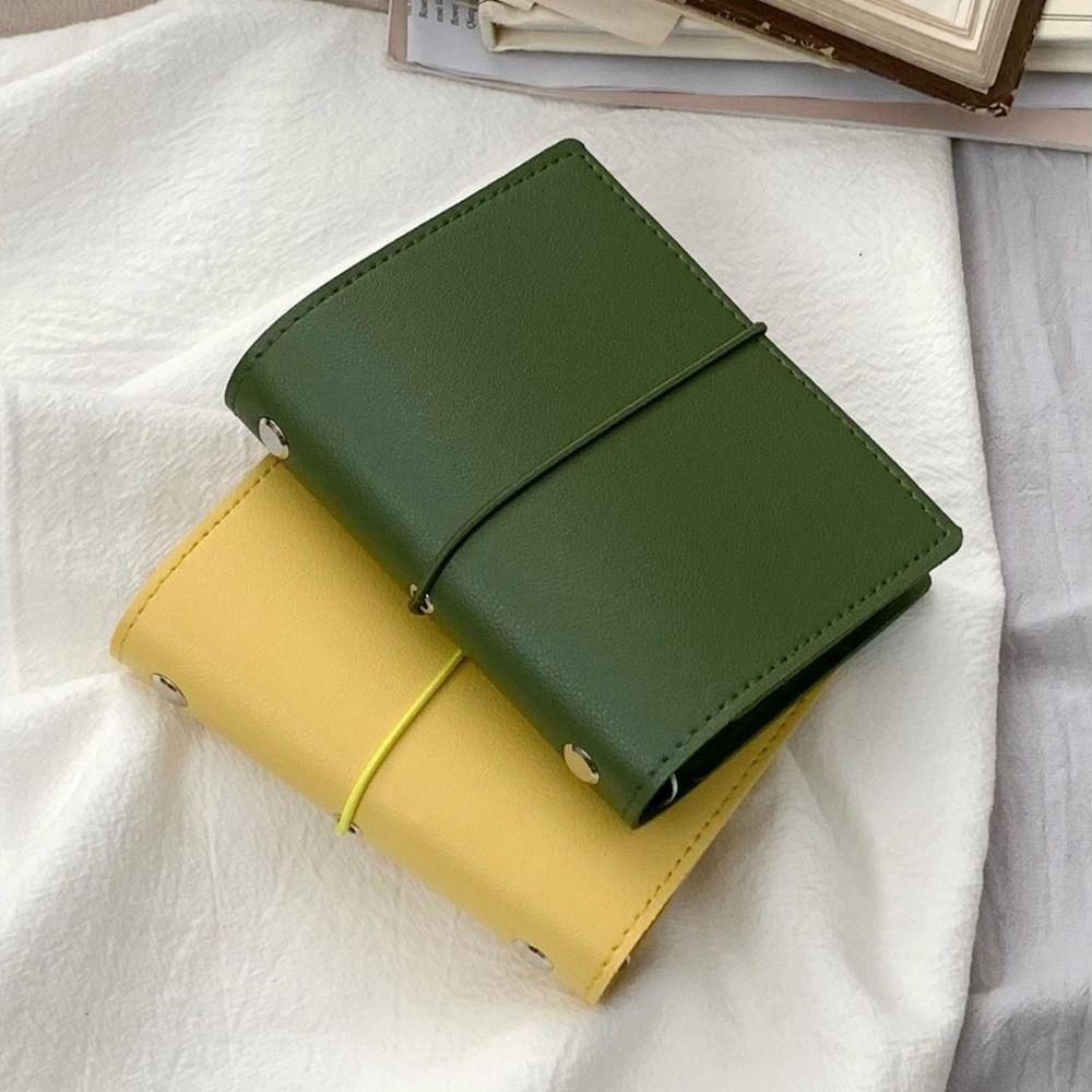 Blank Page Mini Pocket Notebook PU Leather DIY Binder Notebook Loose Leaf Notebook Student