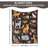 Cats Blanket Cat Present Soft Flannel Lightweight Cats and Flowers Throw Blanket for Kids Girls Boys All Season Cartoon Animals Blankets for Sofa