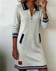 Europäisches und Amerikanisches Lässiges Damen-Reißverschluss-Langarm-Kapuzenpullover-Kleid