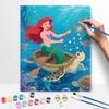 Disney Digital Oil Painting Art Kit Mermaid Sea Turtle Ocean Handmade Coloring Painting Home Decor